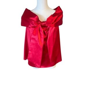 Anthropologie  Mare Mare Red Satin Top Size M